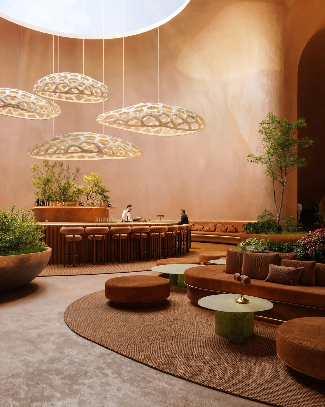 Mushroomiya lighting in a hotel lounge concept